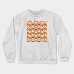 Orange Floral Pattern Crewneck Sweatshirt